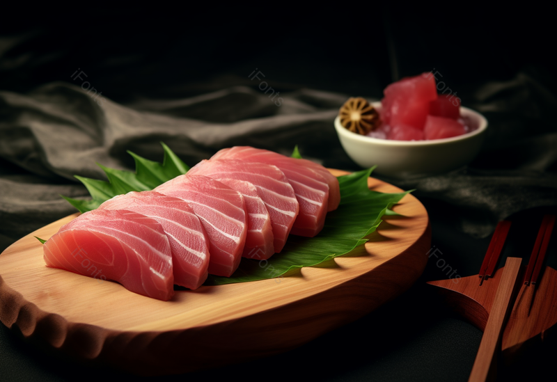 黑色布料背景金枪鱼鱼肉刺身,高清,摄影图,摄影图片,图片大全,摄影图免费下载